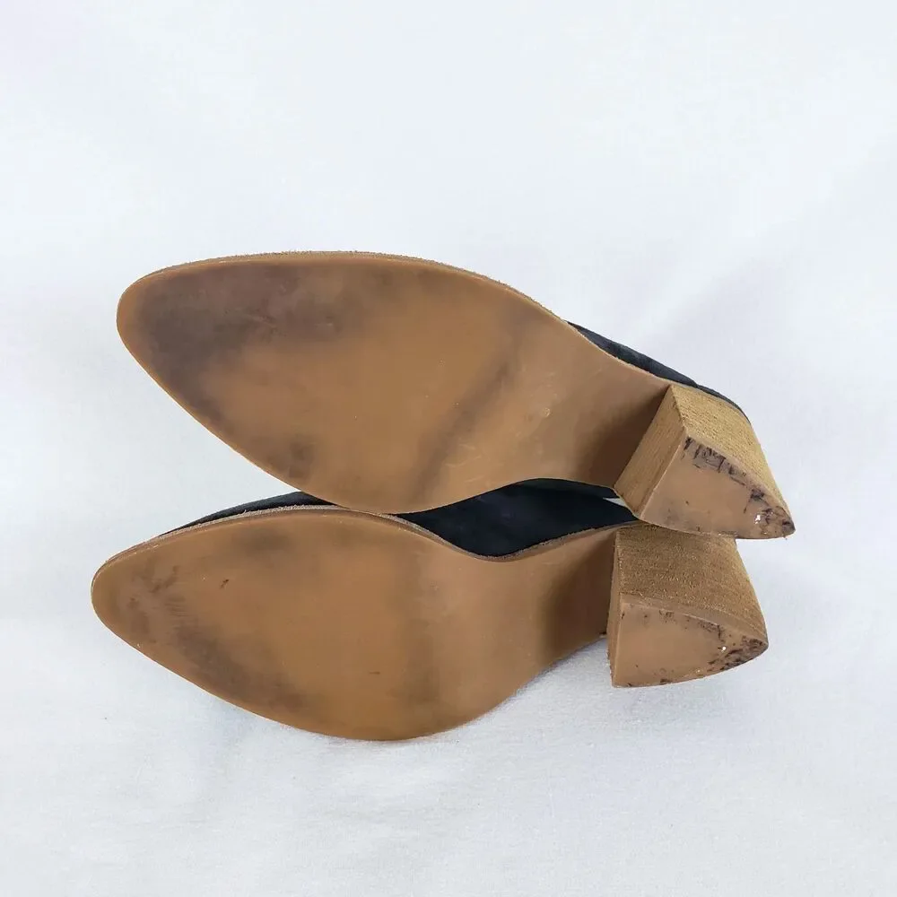 Jeffrey Campbell Artisan Western Minimalist Suede Mules Womens 9 Gray Neutral